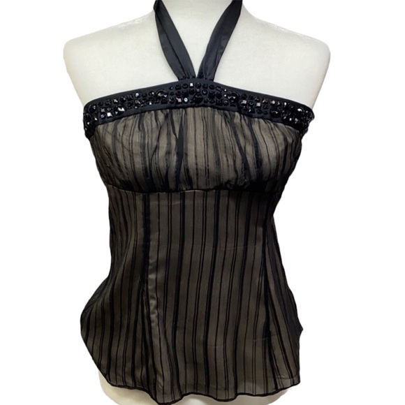 WHBM Halter Top With Beaded Neck - Picture 1 of 4
